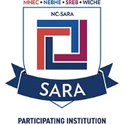 SARA emblem with “MHEC, NEBHE, SREB, WICHE” displayed above a shield containing “NC-SARA,” and a lower banner labeled “SARA.”