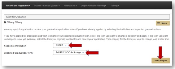 Apply to Graduate Online Step 3